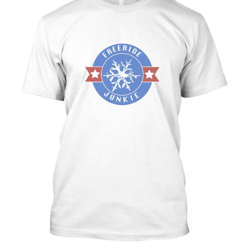 Biała Koszulka Freeride Junkie Blue Logo